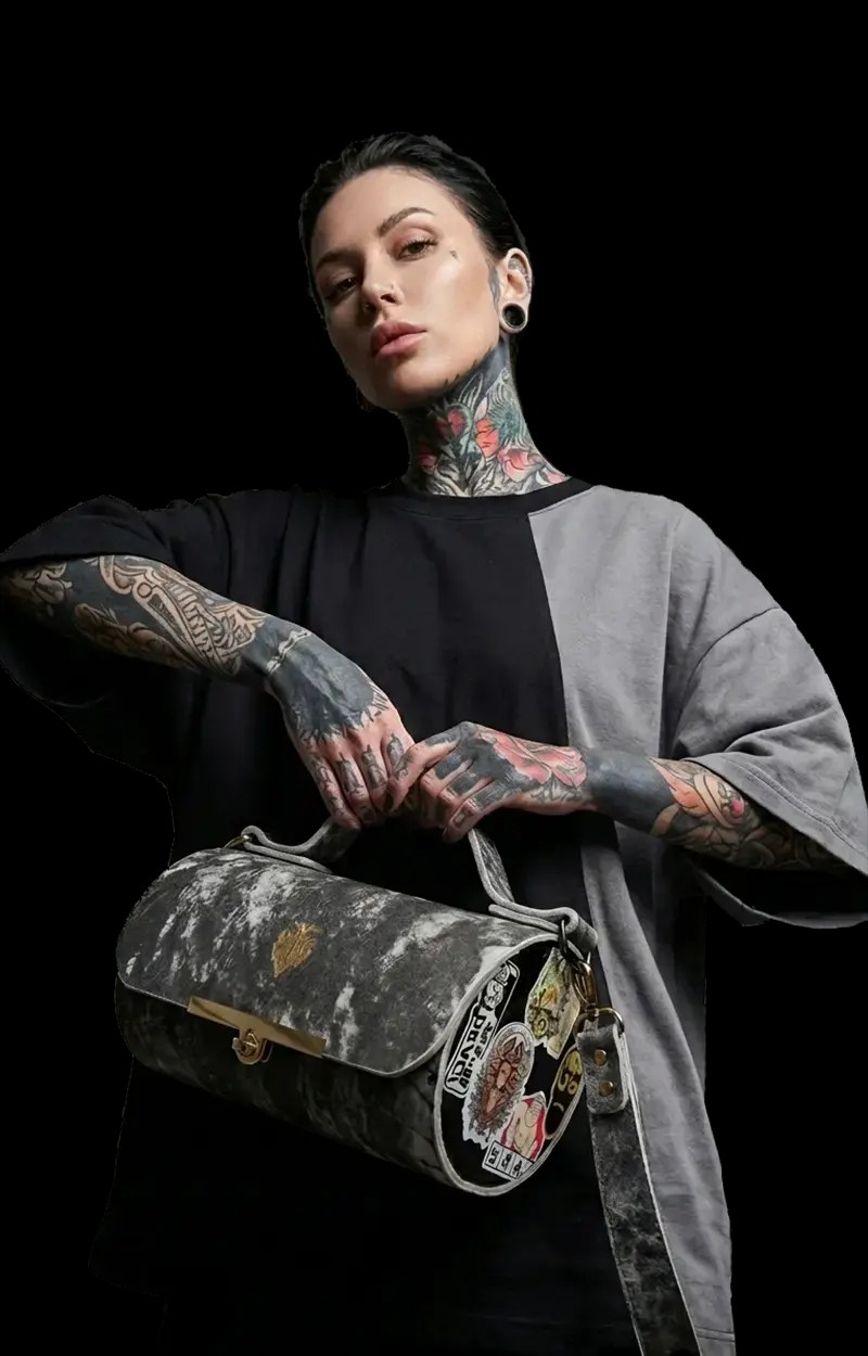 Round crust leather bag